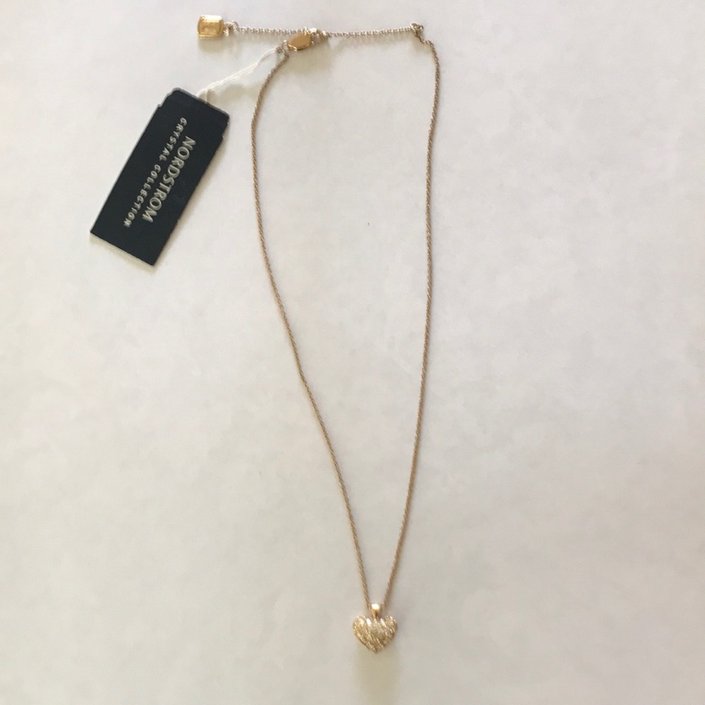 NWT Nordstrom Crystal Heart Necklace - Picture 3 of 4